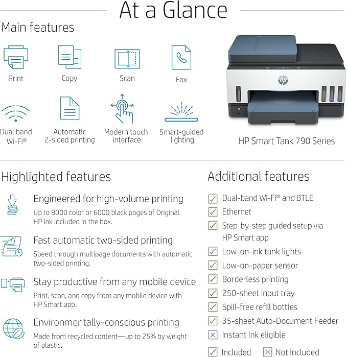 HP Color LaserJet Pro MFP 3303fdw - Wireless, Print, Scan, Copy, Fax, ADF, Automatic 2-sided printing, Touchscreen